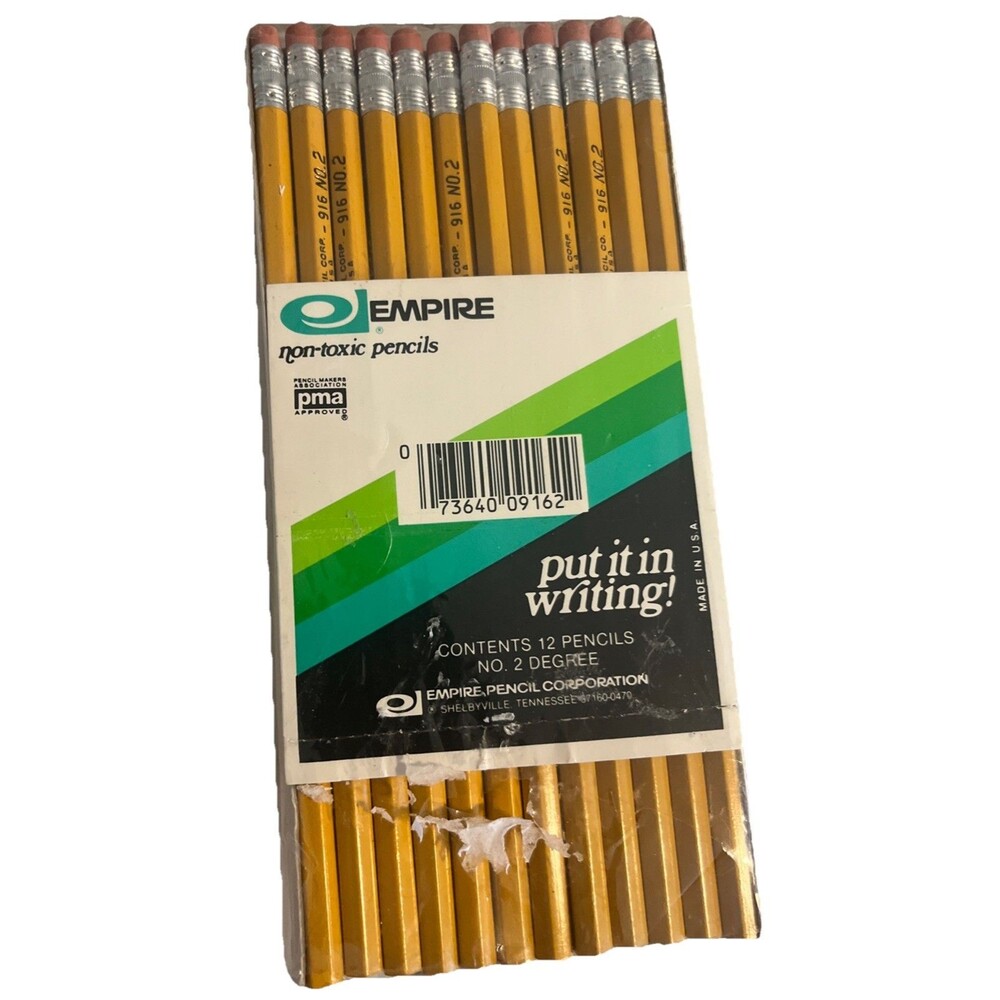 Vintage Empire No 2 Non Toxic Pencils 12 Pack NOS Pack Made USA READ DESCRIPTION